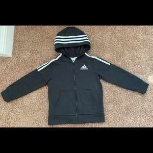 Boys Adidas zip up hooded track jacket